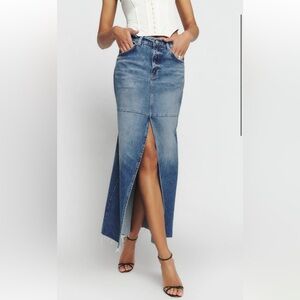 Reformation tazz maxi denim skirt